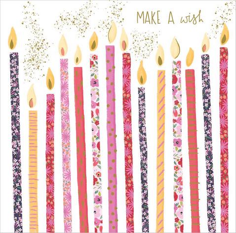 Birthday Card - Floral Candles