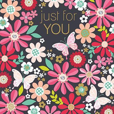 Birthday Card - Graphic Flowers & Butterflies