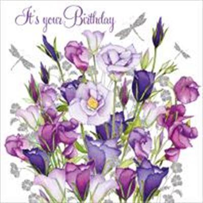 Birthday Card - Lisianthus