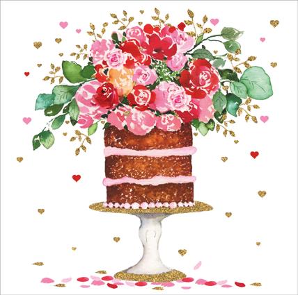 Birthday Card - Chocolate/Pink Cake