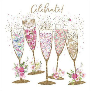 Birthday Card - Champagne Glasses