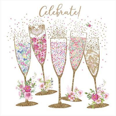 Birthday Card - Champagne Glasses