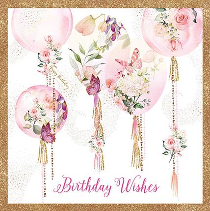 Nigel Quiney Publications Birthday Card - Floral Balloons