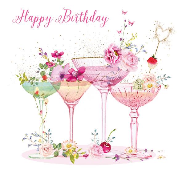 Birthday Card - Floral Cocktails