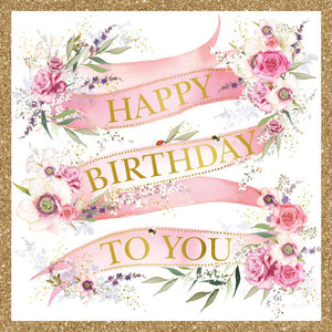 Birthday Card - Floral Scroll from Nigel Quiney Publications, English Cards in France