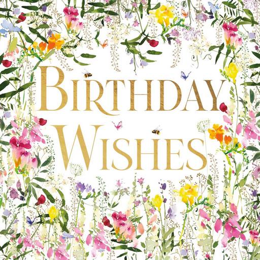 Birthday Card - Wild Flower Text