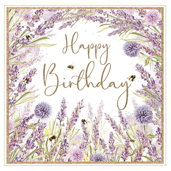 Birthday Card - Lavender Bees