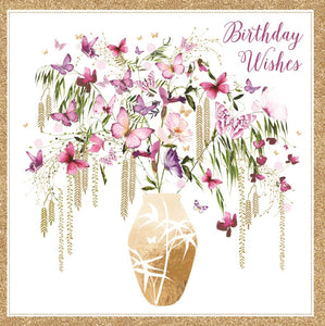 Birthday Card - Butterfly Vase