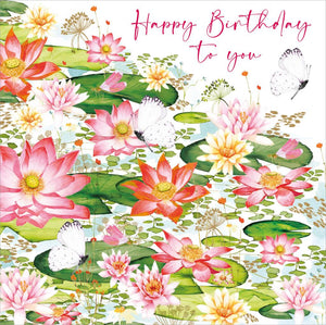 Birthday Card - Waterlily Flower from Nigel Quiney Publications, English Cards in France