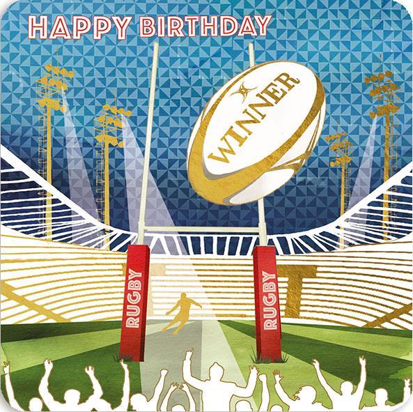 Birthday Card - Rugby Kick