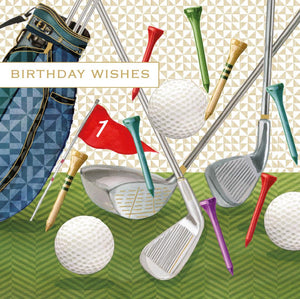 Nigel Quiney Publications Birthday Card - Golf Bag