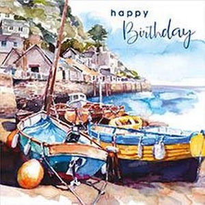 Birthday Card - Fishing Boat Scene, English Cards in France – Cym