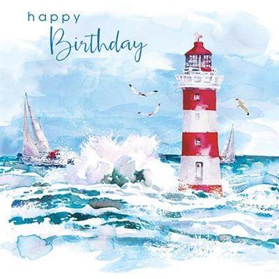 Birthday Card - Red Lighthouse