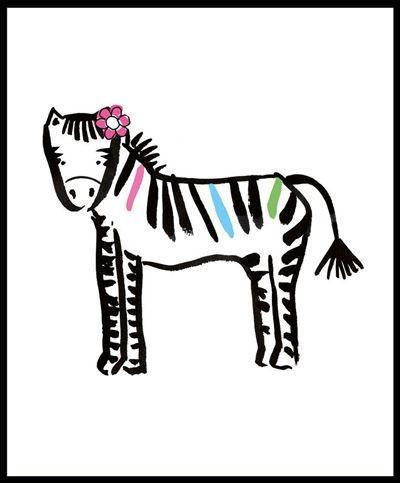 Children's Birthday Card - Stripy Zebra