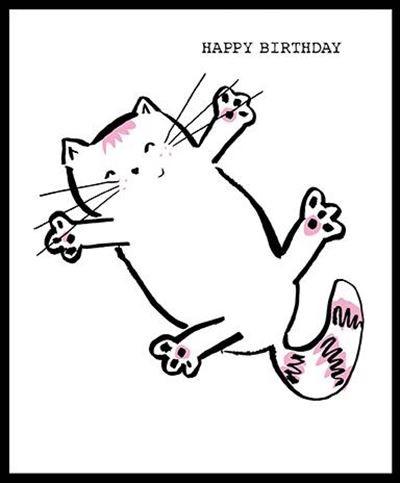 Children's Birthday Card - Lazing Cat