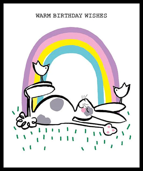 Children's Birthday Card - Rainbow Rabbit