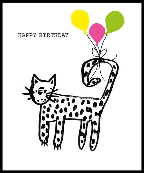 Children's Birthday Card - Spotted Cheetah from Nigel Quiney Publications, English Cards in France