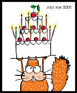 Children's Birthday Card - Chipmunk Cake