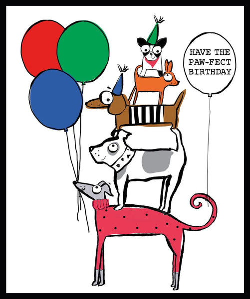Children's Birthday Card - Pile Of Dogs