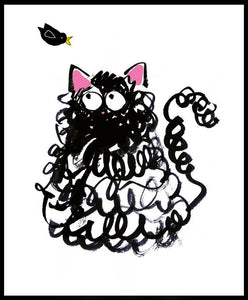 Children's Birthday Card - Crazy Cat