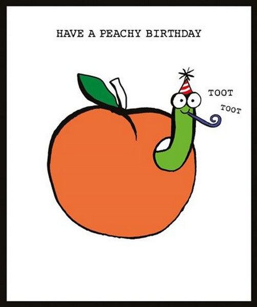 Children's Birthday Card - Peachy Worm