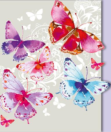 Birthday Card - Bright Butterflies
