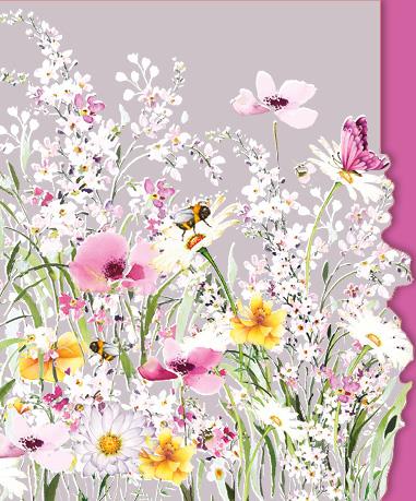 Birthday Card - Wild Flowers/Bees