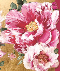 Birthday Card - Peony And Gold