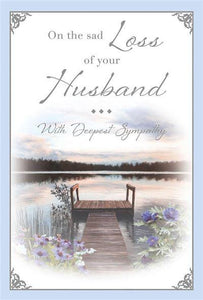 Sympathy Card - Loss Of Husband - Lake Jetty
