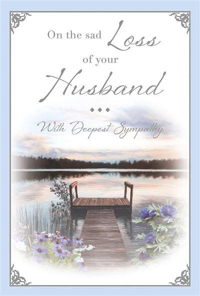 Sympathy Card - Loss Of Husband - Lake Jetty