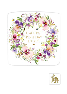 Birthday Card - Pansy Circle from Nigel Quiney Publications, English Cards in France