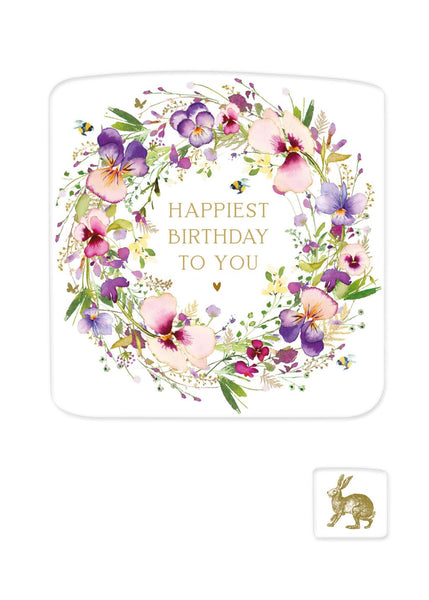 Birthday Card - Pansy Circle from Nigel Quiney Publications, English Cards in France