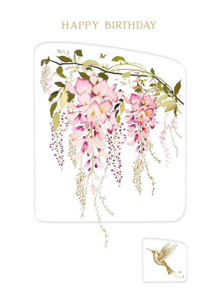 Birthday Card - Pink Wisteria from Nigel Quiney Publications, English Cards in France
