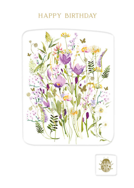 Birthday Card - Purple Fields from Nigel Quiney Publications, English Cards in France