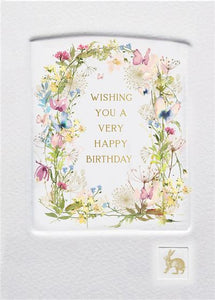 Birthday Card - Flower Border Press