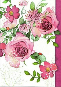 Blank Card - Roses & Ladybird