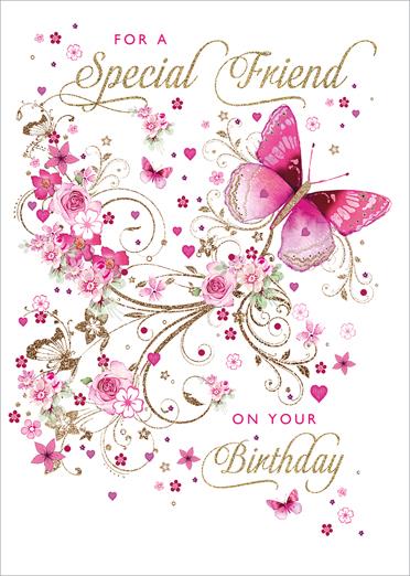 Birthday Card - Special Friend - Butterfly Trail