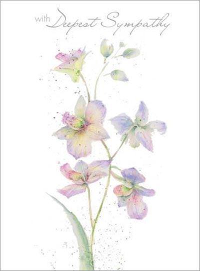Carte de condoléances orchidée blanche