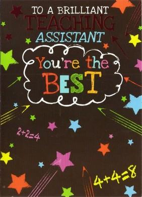 Thank You Card - Thank You Teaching Assistant - Best Cloud from Nigel Quiney Publications, English Cards in France