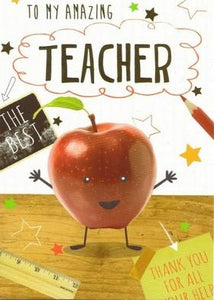 Thank You Card - Thank You Teacher - Teaching Apple