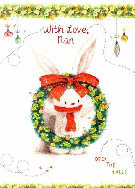 Christmas Card - Nan - With Christmas Wreath