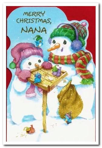 Christmas Card - Nana - Snowmen