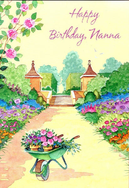 Nanna Birthday - Flowerpots in Wheelbarrow