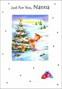Christmas Card - Nanna - Deer & Bunny