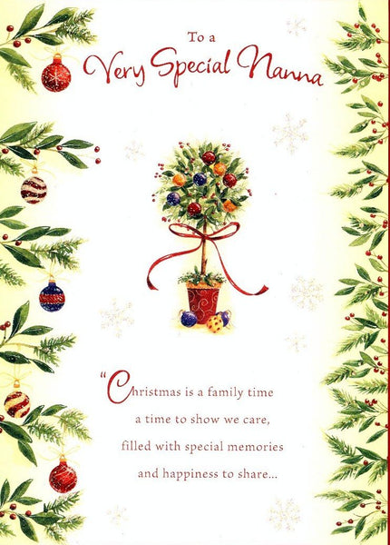 Christmas Card - Nanna - Christmas Topiary Tree