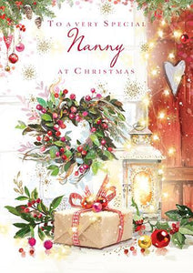 Christmas Card - Nanny - Wreath On The Window