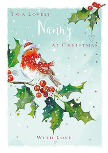 Christmas Card - Nanny - Christmas Robin