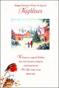 Christmas Card - Neighbours - Village Lane Scene