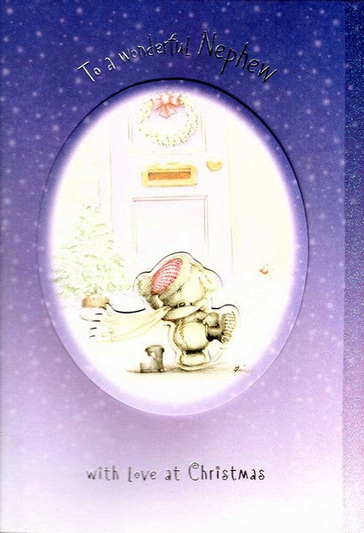 Christmas Card - Nephew - Waiting At The Front Door