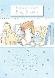 New Baby Card - Baby Boy - New Baby Brother Top Shelf